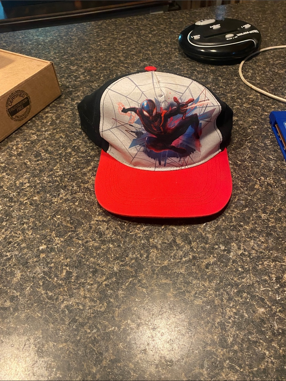 Spider-Man Graphic Trucker Hat in Red, Black & Gray
